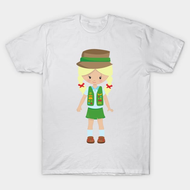 Girl Scout, Cute Girl, Little Girl, Blonde Hair T-Shirt by Jelena Dunčević